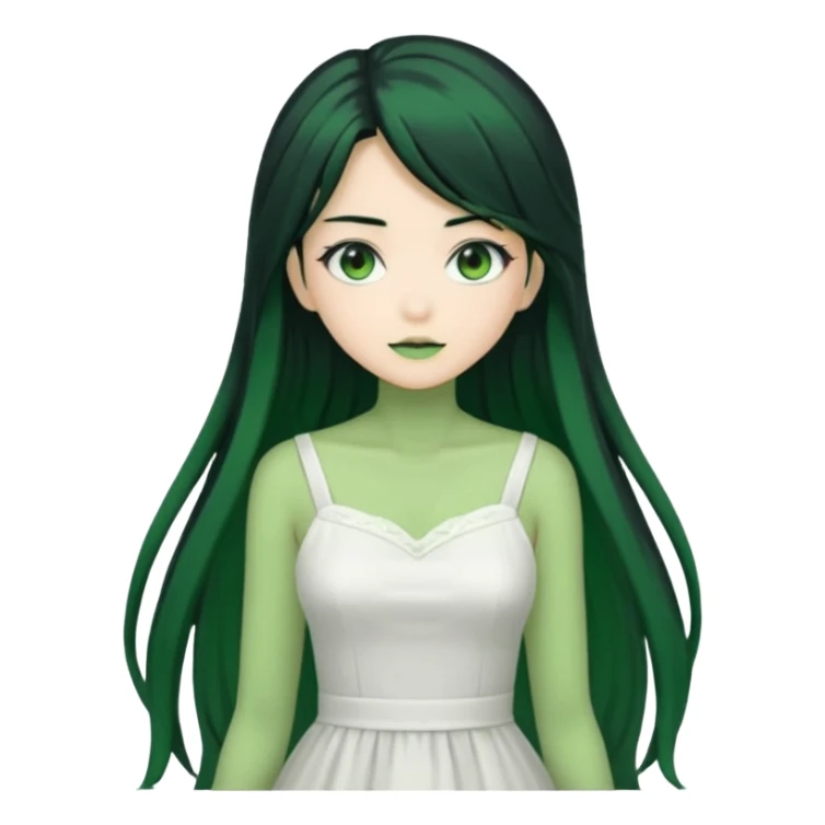 Anime Dragon Lady She/Her Green sticker