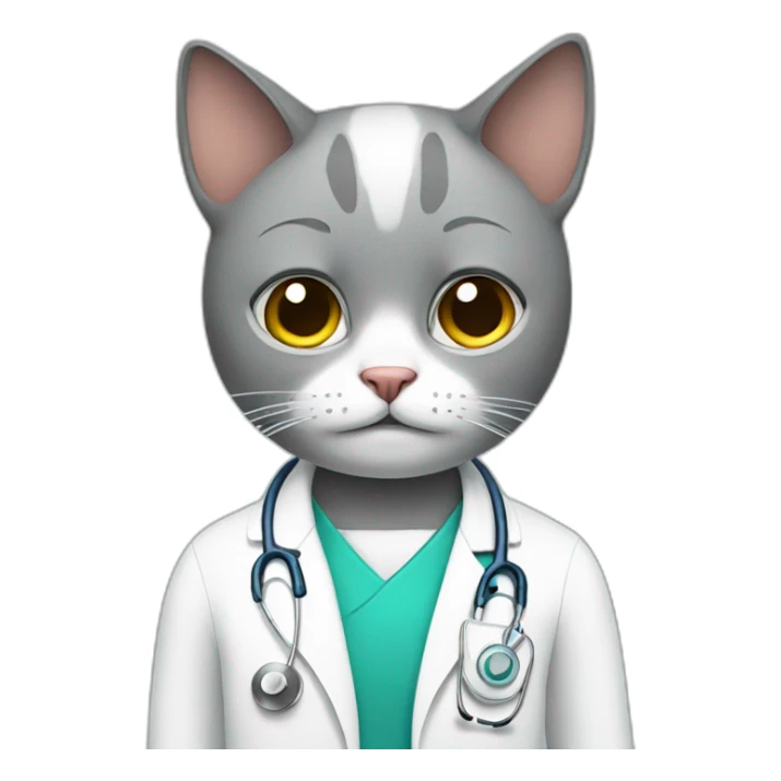 Cat doctor looks sad and cry sticker