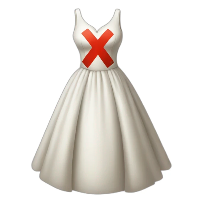 a beautiful dress with a red cross through it (to show dislike) sticker