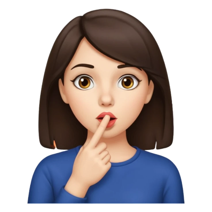 shhh wow brunette girl sticker