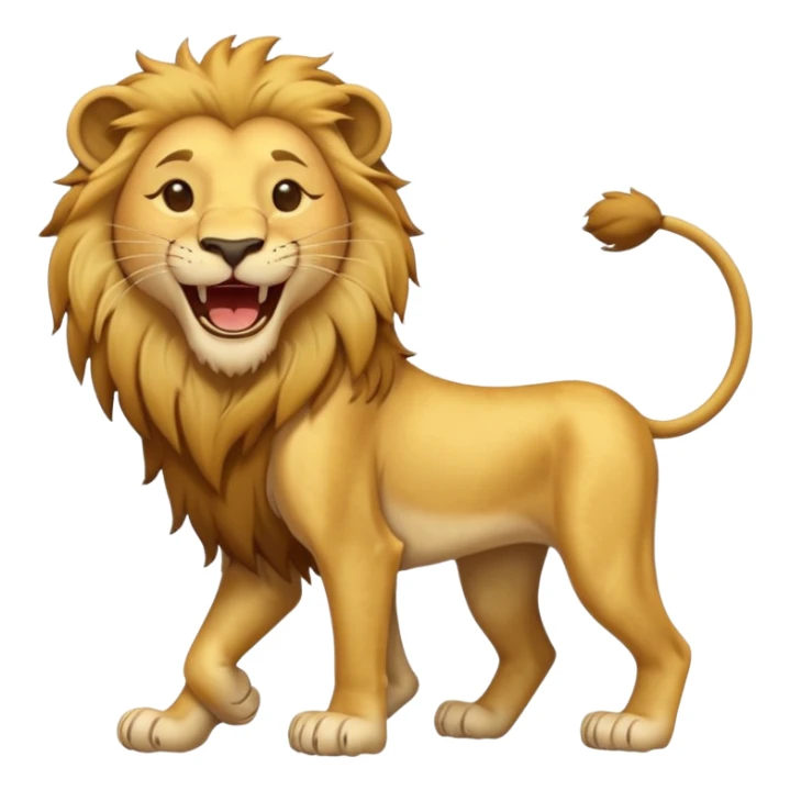 León desnutrido y flaco riéndose  de cuerpo entero sticker