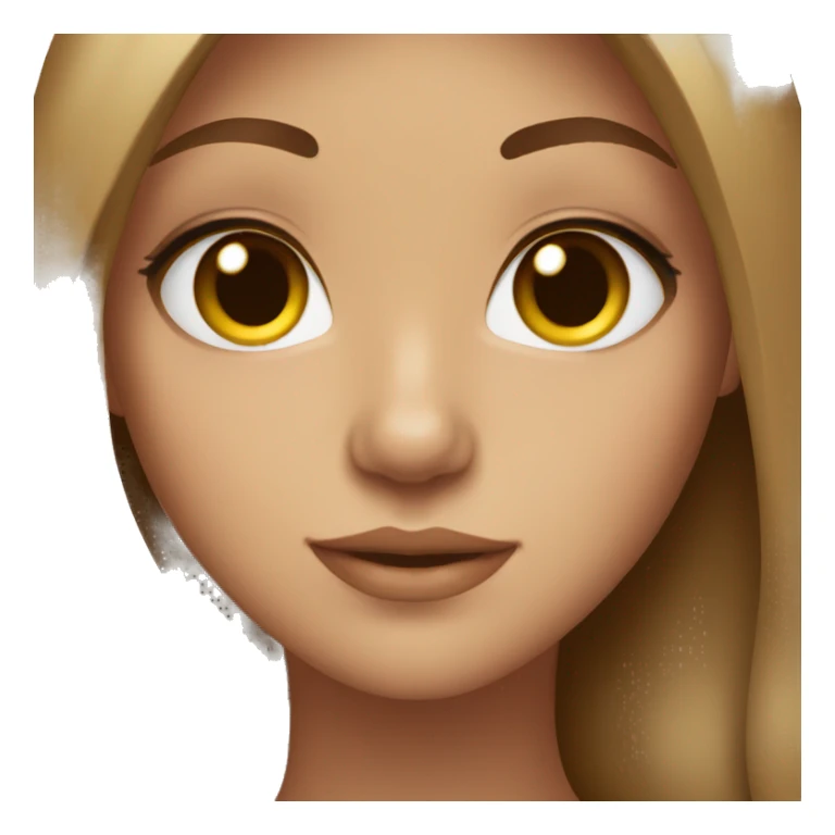 Middle part light brown hair with brown eyes girl sticker