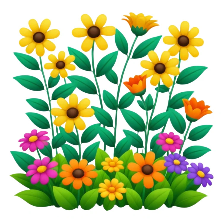 crea un emoji de un jardín sticker