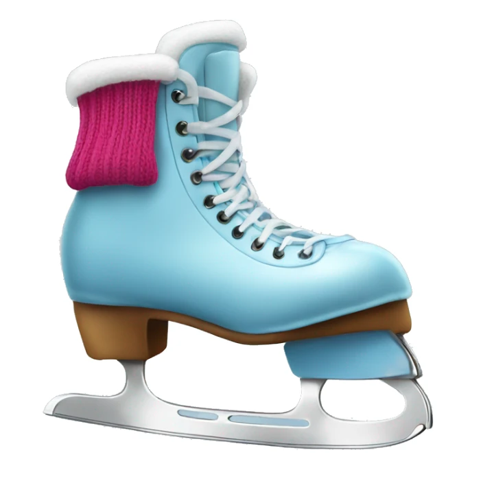 Ice skate with leg warmer sticker