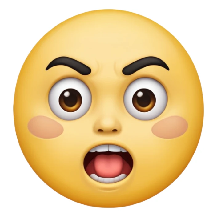 offended with mad eyebrows and open mouth normal yellow circle emoji sticker