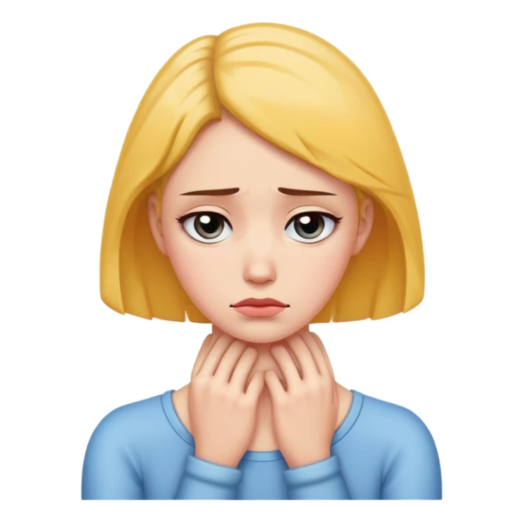 arms holding neck sad woman sticker