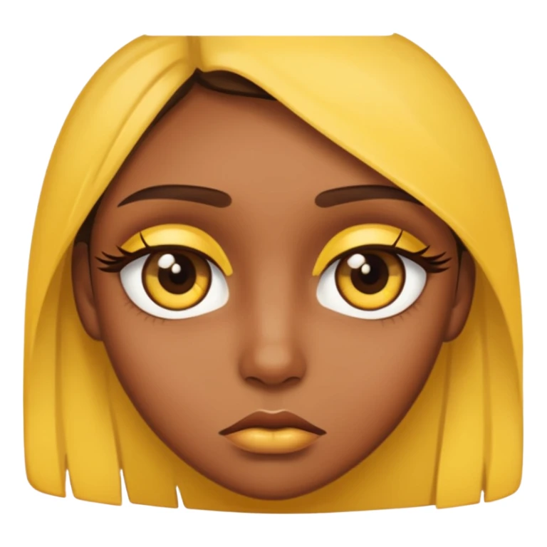 Make a sad eyes with browns on top of an eye using yellow sticker