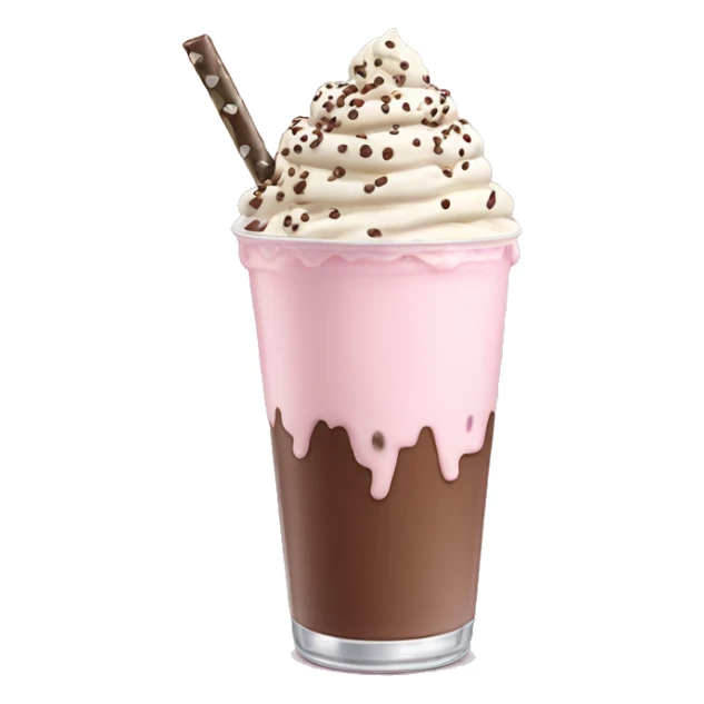 Light pink milkshake with cream and chocolate sprinkles sticker