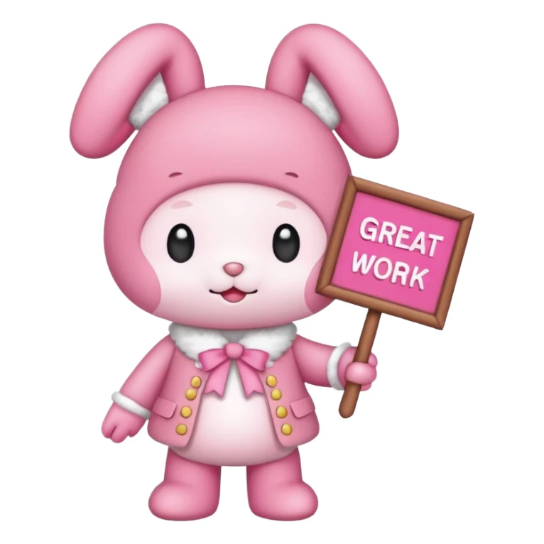 mymelody with sign that says great work sticker