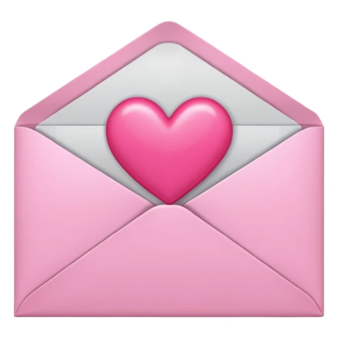 envelope with a heart sticking out of it in y2k style sticker