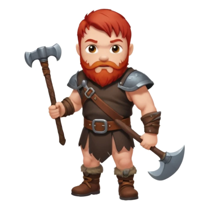 Ein zwerg mit roten Haaren und axt sticker