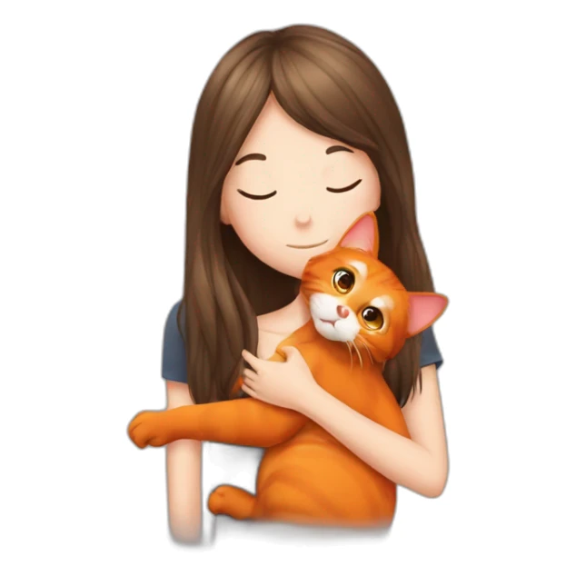 orang cat kiss girl sticker