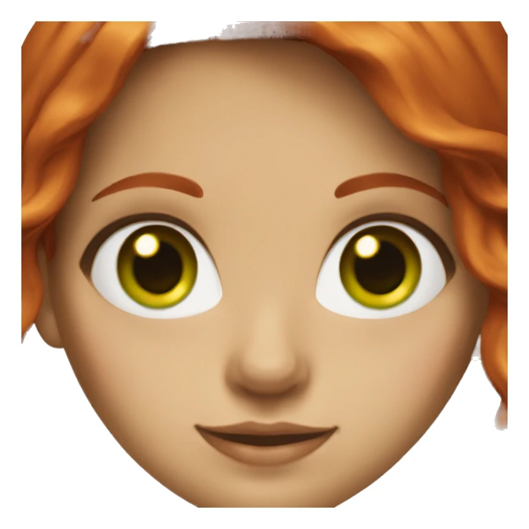 Female red hair green eyes sticker