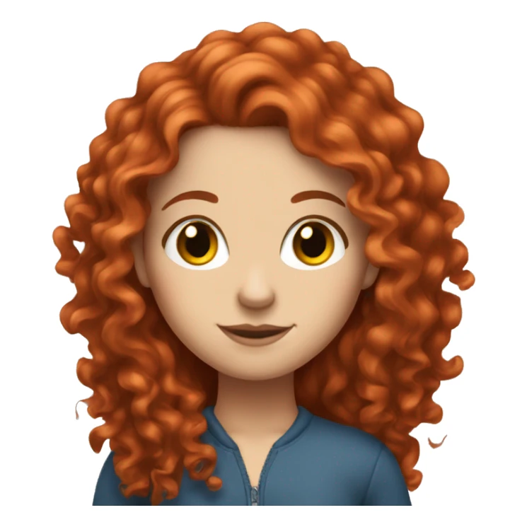 white girl with long red curly hair sticker