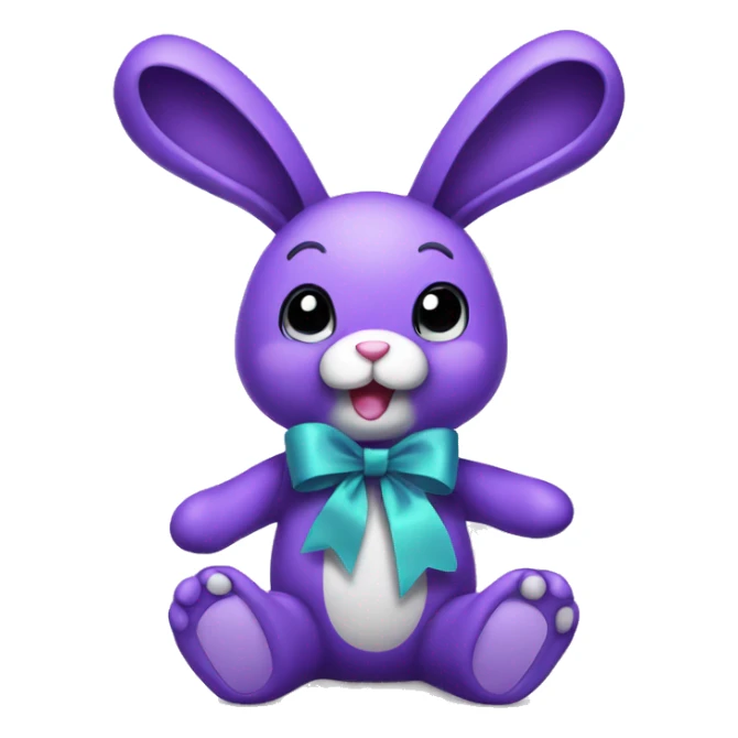 Purple bunny teddy with ribbon  sticker
