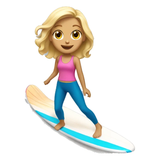 Blonde haired girl surfing  sticker