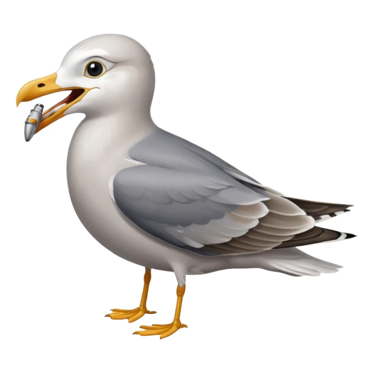 Seagull with sardine in its mouth sticker