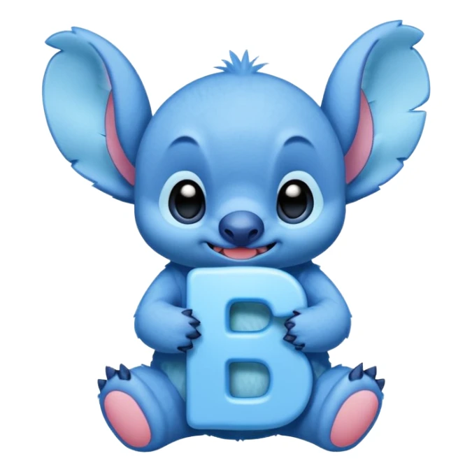 Cute Stitch with the alphabet f sticker