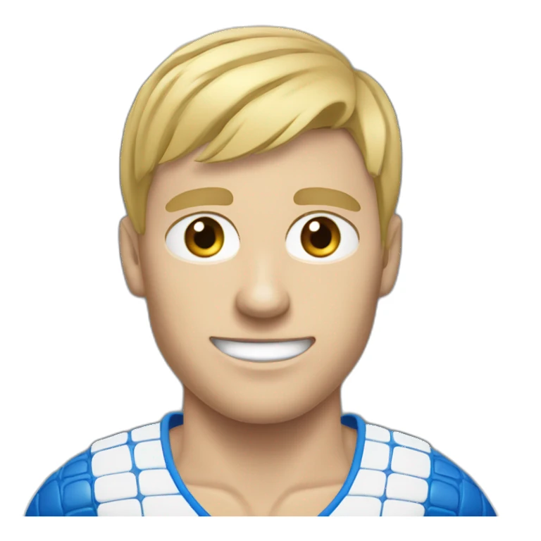Blonde very short hair man, blue eyes playing padel sticker