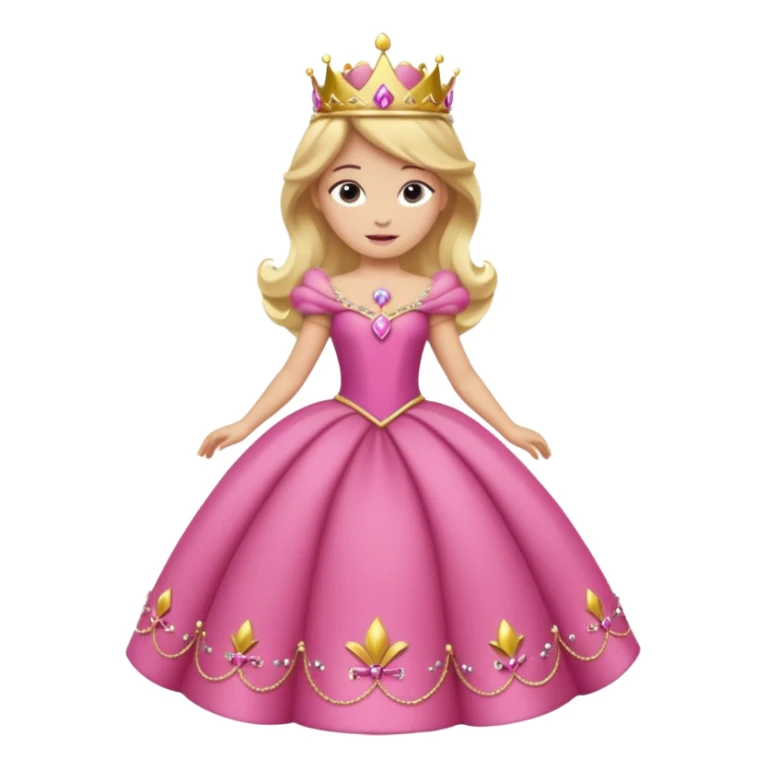 Princesa aurora Disney com vestido grande roda com uma tiara pequena e corpo inteiro, sticker