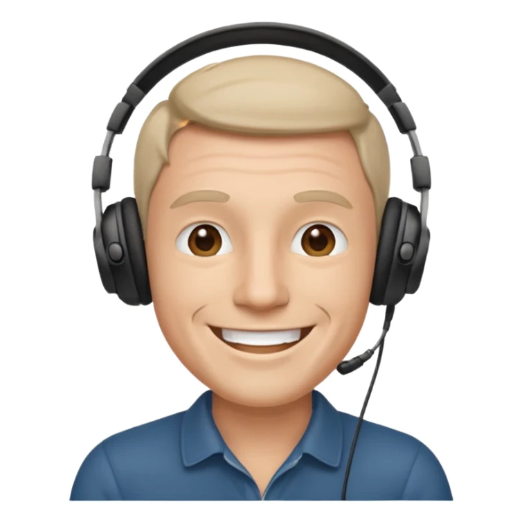 Happy man with headphones . make this pic sticker