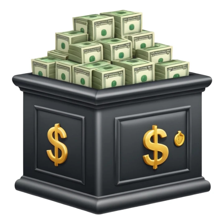 a bank with money sticker