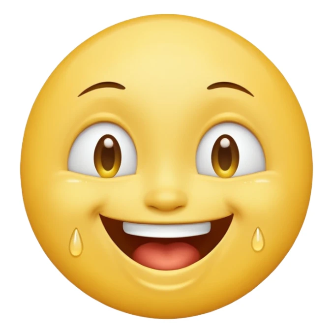 Emoji, yellow round laughing face, tears of joy sticker