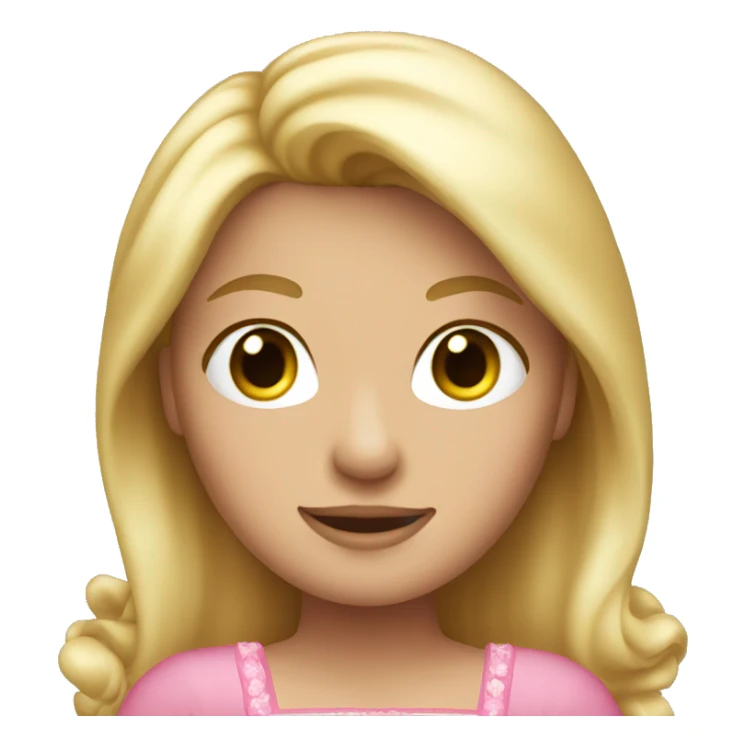 Princess with blond hair and pink dress sticker