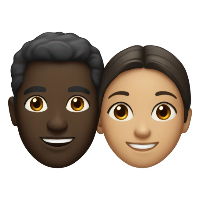 smiling dark-skinned woman and man portrait sticker