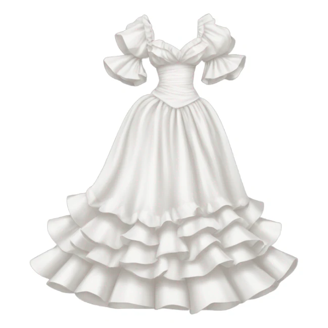 eighties ruffled wedding dress with big sleeves sticker