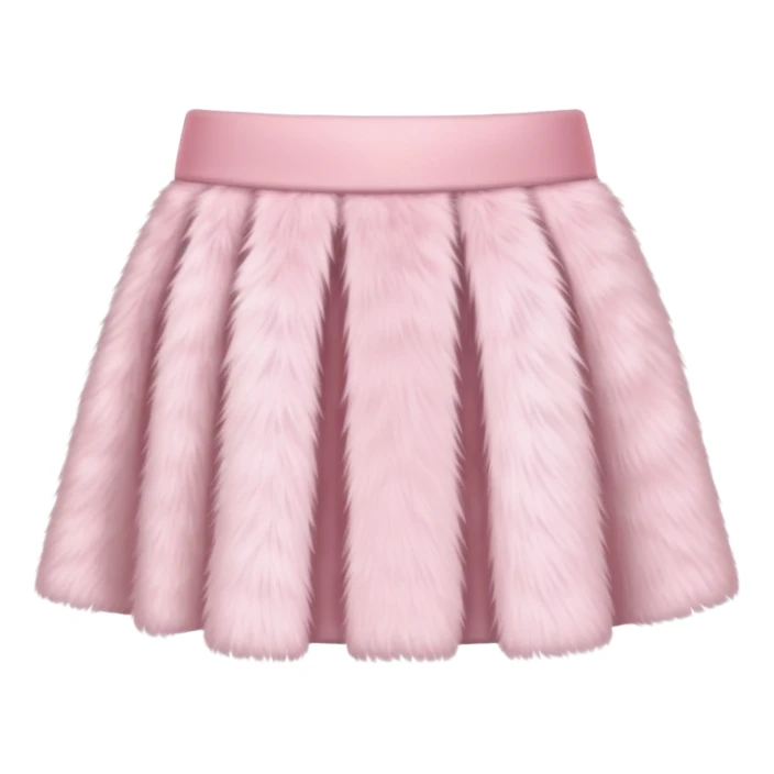 super realistic light pink fur mini skirt isolated sticker