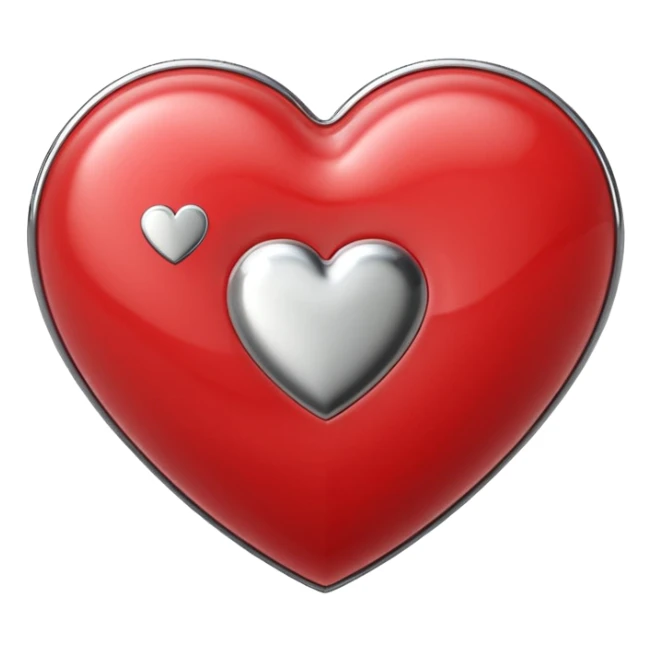 Chanel sport logo chrome glossy heart sticker