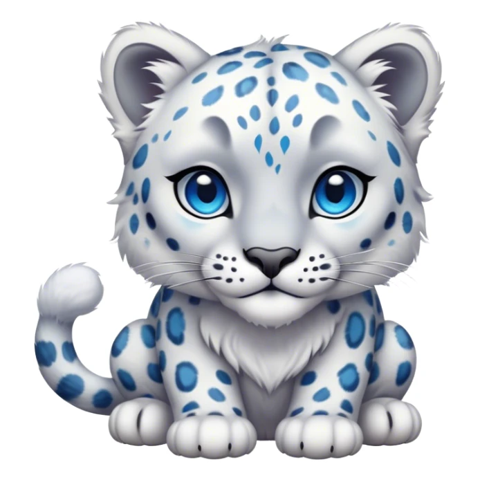 Colorful vibrant ethereal fantasy-snow-leopard, full-body sticker