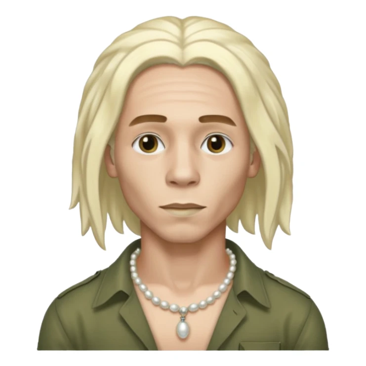  Male bob marley inspired hair platinum blonde with pearls makeup sticker