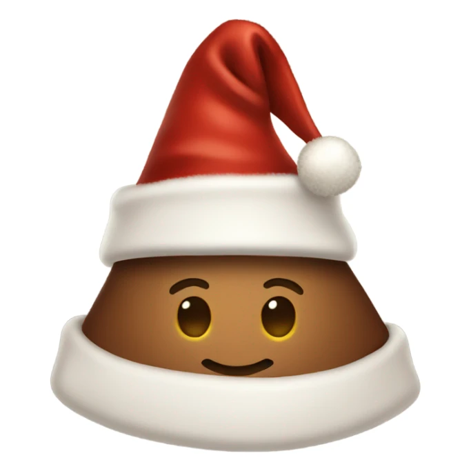 brown santa claus hat with shimmering garland sticker