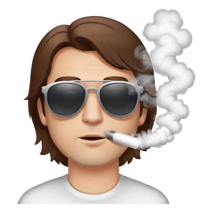 🧑🏻🕶️💨 brown hair white skin man sticker