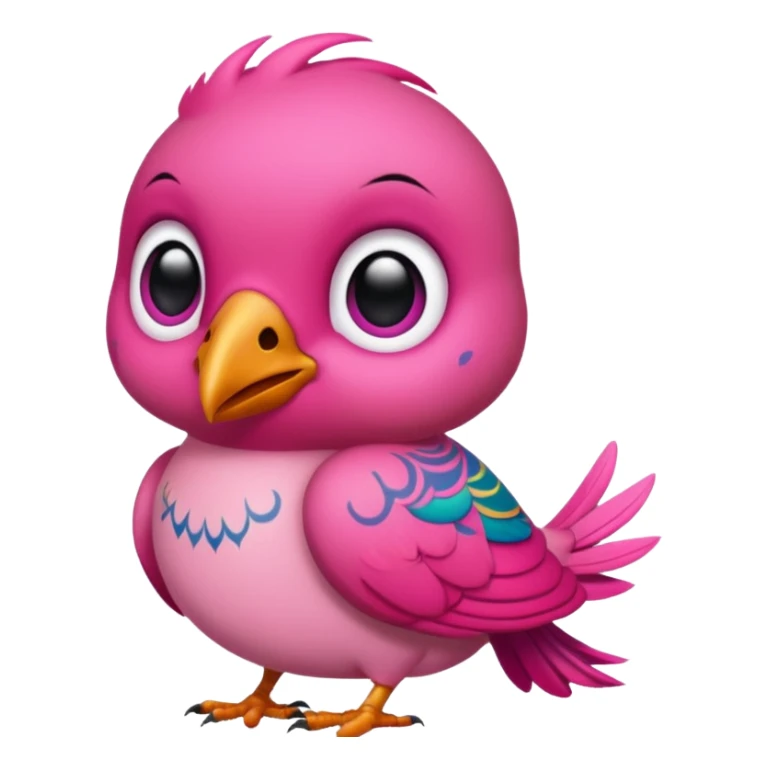 pink bird with piercings and tattooes sticker