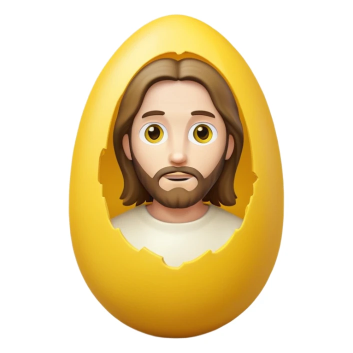 jesus coming out of a yellow easter egg sticker