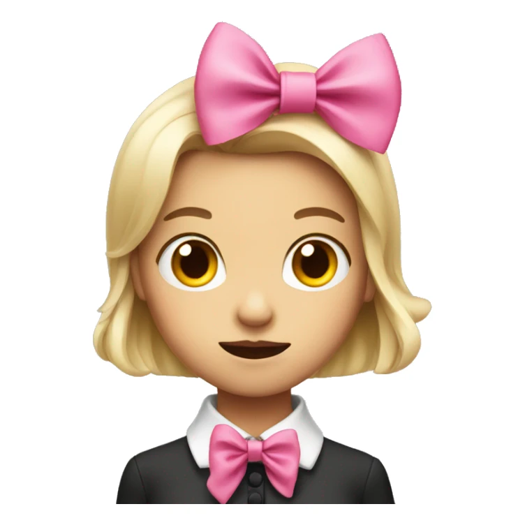 scary girl with a pink bow tie  sticker