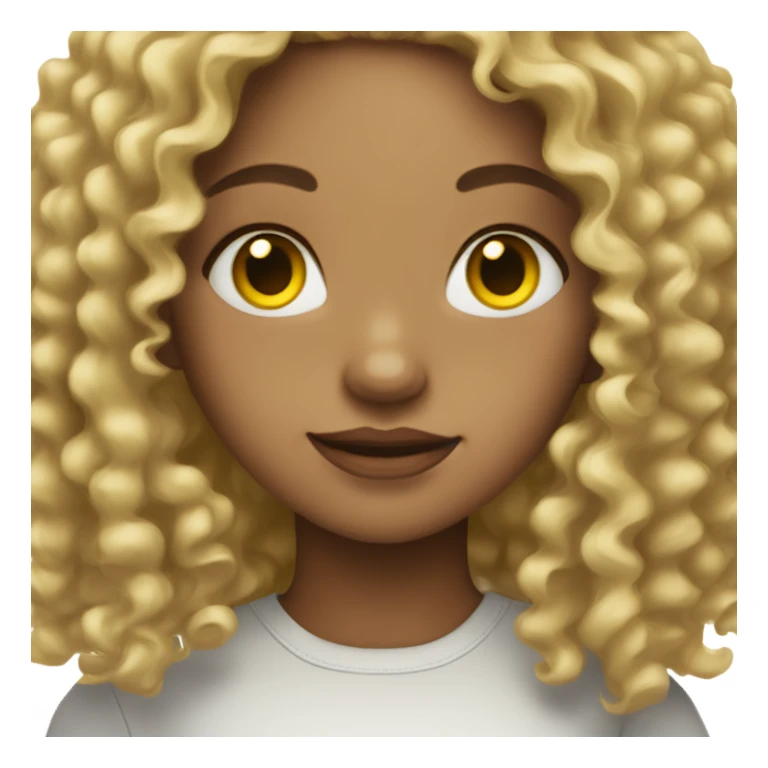 Light skin girl with yellow eyes and curly hair  sticker