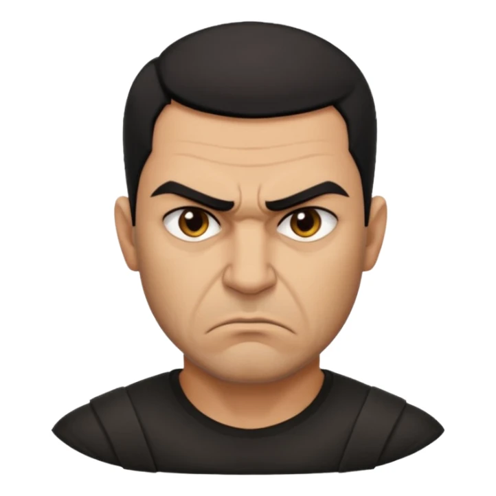 an angry Iraqi, in profile, chest-high sticker