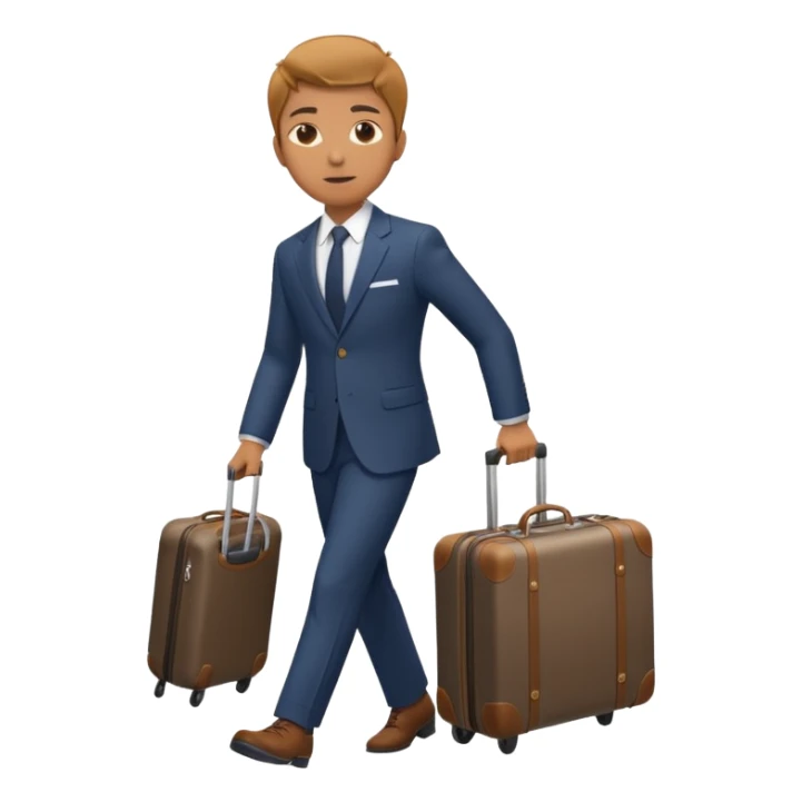 Please create an image of a young person departing overseas for employment. Set the scene as them pulling a suitcase toward the airp sticker