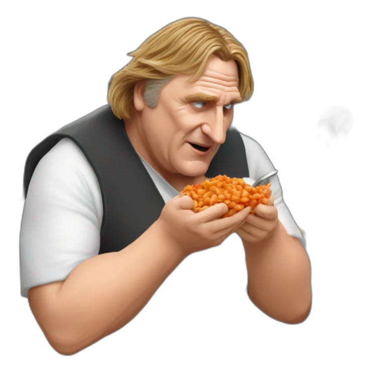 Gerard Depardieu qui mange du cassoulet sticker