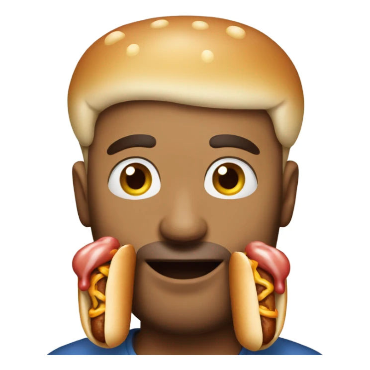 Man with hotdog in mouth sticker