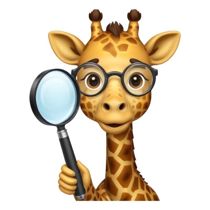 curious giraffe with magnifying glass sticker