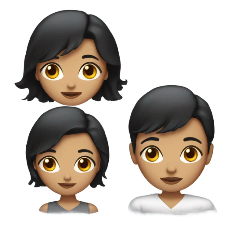 Young woman with black hair and black eyes. sticker