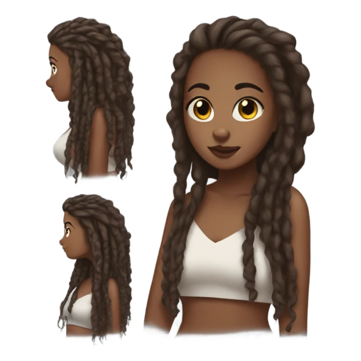Brown skin pretty thick girl with locs sticker