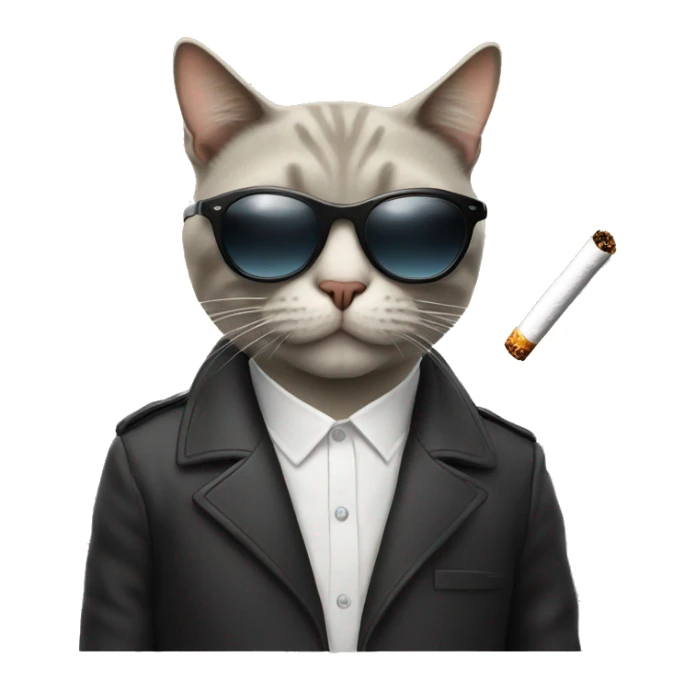 Cat with sunglasses smoking a cigarette  sticker