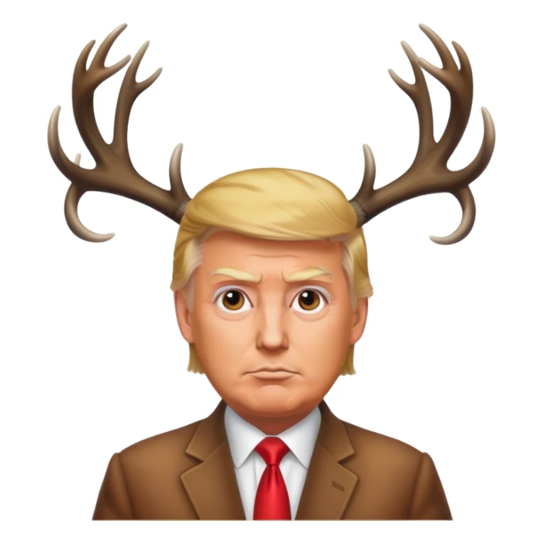 Trump with deer antlers sticker