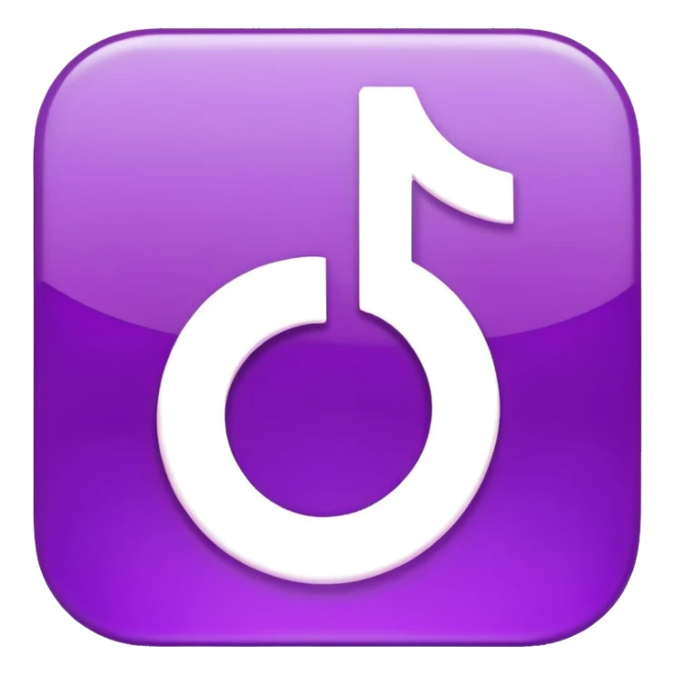 Purple and Cian Symbol of TikTok app sticker